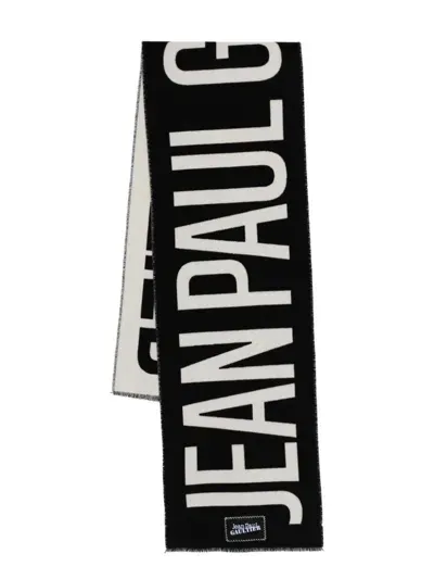 Jean Paul Gaultier Wool Scarf With "" Logo Accessories In Black