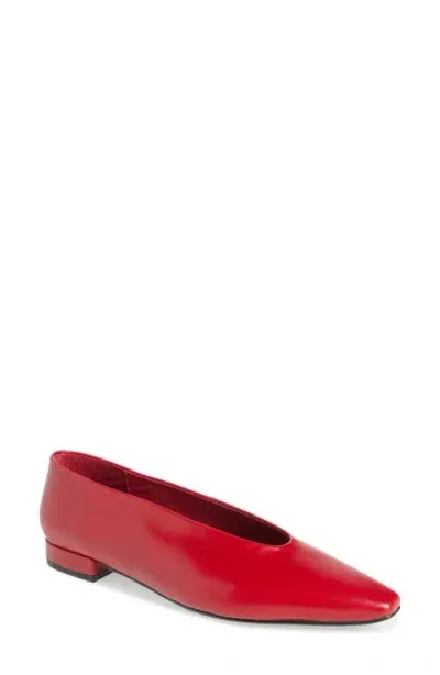 Jeffrey Campbell Hinted Pointed Toe Flat In Red