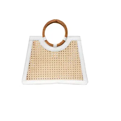 Jelavu Malibu Cane Tote With Top Handle In White