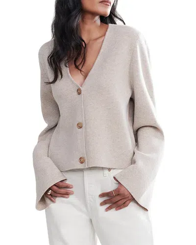 Jenni Kayne Chelsea Wool & Cashmere V Neck Cardigan In Oatmeal