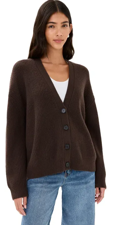 Jenni Kayne Cropped Cashmere Cocoon Cardigan Chocolate