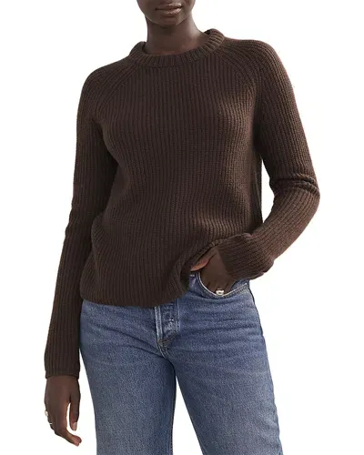 Jenni Kayne Fisherman Cashmere Crewneck Sweater In Chocolate