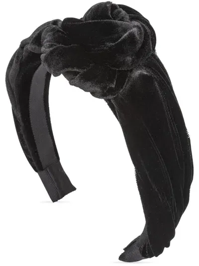 Jennifer Behr Amina Velvet Headband In Black