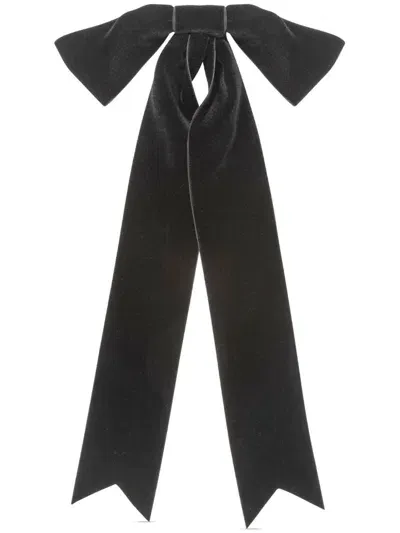 Jennifer Behr Jacqueline Velvet Bow In Black