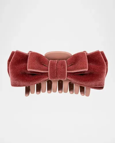 Jennifer Behr Matilda Velvet Bow Jaw Clip In Antique Rose