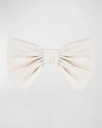 Jennifer Behr Trisha Silk Bow Barrette In Neutrals