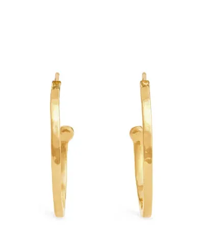 Jennifer Meyer Small Yellow Gold Hammered Hoop Earrings