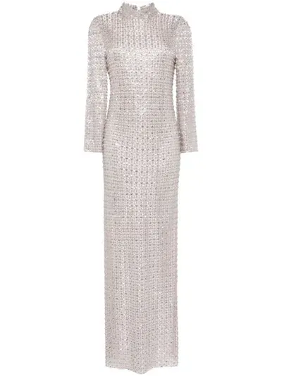 Jenny Packham Star Gazer Crystal-embellished Gown In Gray