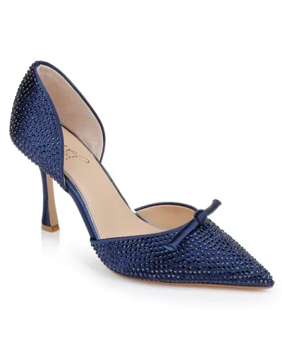 Jewel Badgley Mischka Women's Terresa Stiletto Pumps In Navy Satin