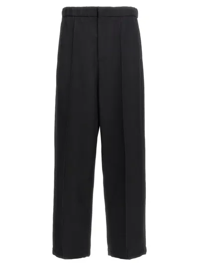 Jil Sander Pressed-crease Wool Trousers In Black