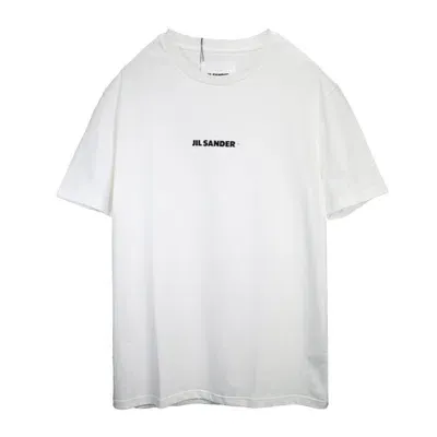 Jil Sander 【关注领券减30起】吉尔·桑德新款男装棉质logo印花t恤圆领短袖 J47gc0122-j20103 In White