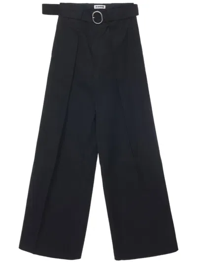 Jil Sander Virgin Wool Wide-leg Pants In Grey