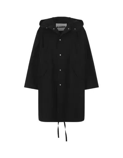 Jil Sander Black Oversized Midi Parka