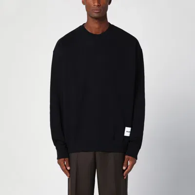 Jil Sander Black Sweatshirt With Logo Patch