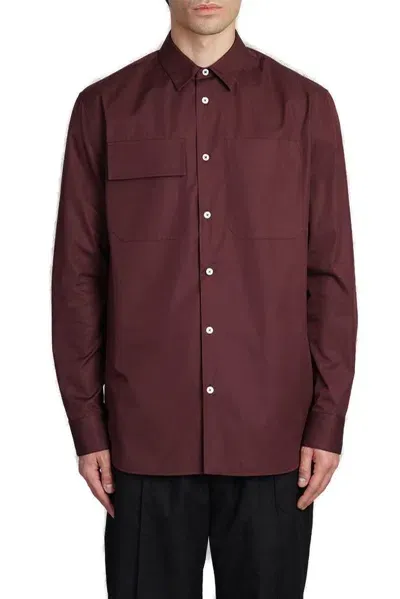 Jil Sander Buttoned Long In Red