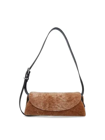 Jil Sander Cannolo Small Crossbody Bag In Brown