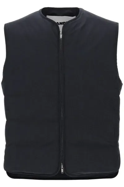 Jil Sander Foldable Padded Vest In Black