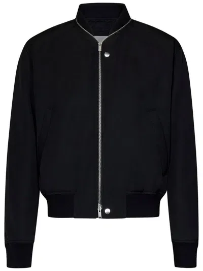 Jil Sander Zip-up Long-sleeved Bomber Jacket In Black