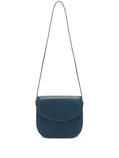 Jil Sander Coin Leather Crossbody Bag In Blue