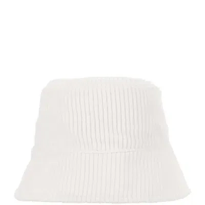 Jil Sander Cotton Velvet Bucket Hat In White