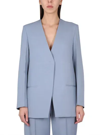 Jil Sander Cotton Jacket In Azure