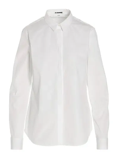 Jil Sander Cotton Shirt With Button Closure In White