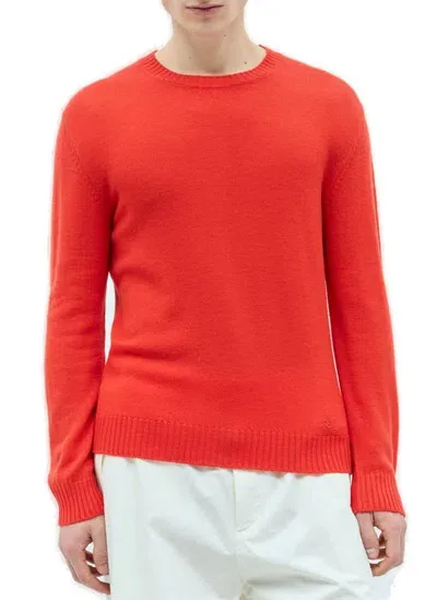 Jil Sander + Crewneck Knitted Jumper In Red