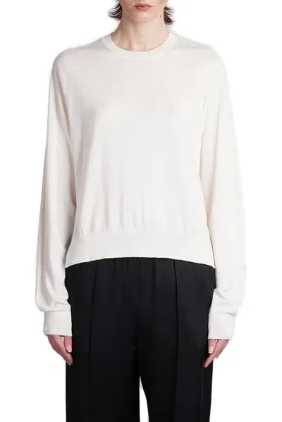 Jil Sander Crewneck Knitted Sweater In White