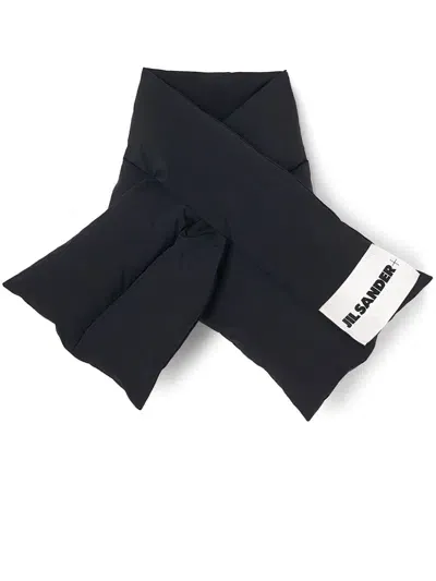 Jil Sander Down Scarf In Black