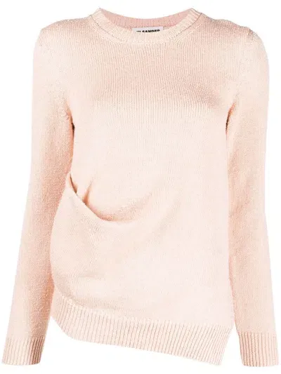 Jil Sander Fine-knit Long-sleeve Jumper In Pink