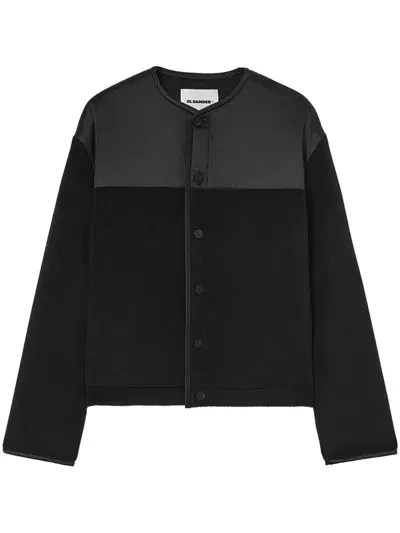 Jil Sander Fleece Wool Jacket In Black