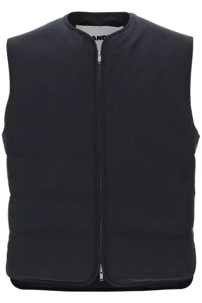 Jil Sander Foldable Padded Vest In Black