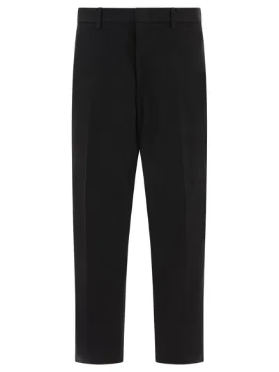 Jil Sander Gabardine Trousers In Black