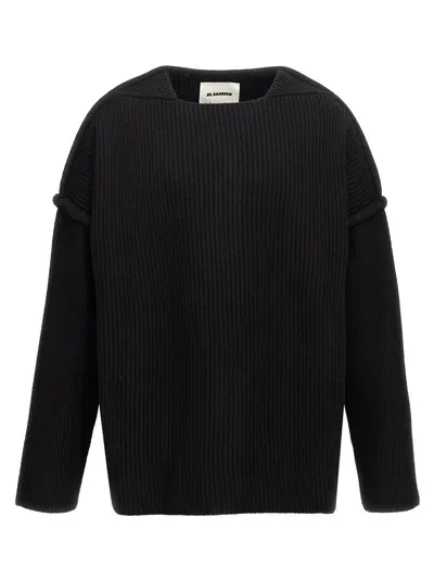 Jil Sander Geometric Neckline Sweater Sweater, Cardigans Black