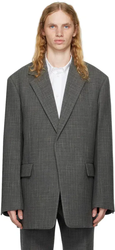 Jil Sander Gray Virgin Wool Blazer In 36 Antracite