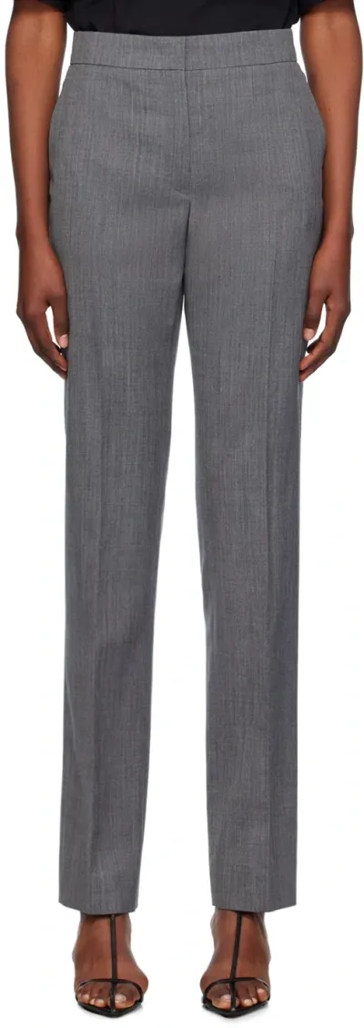 Jil Sander Gray Wool Trousers In Volcanic Glass