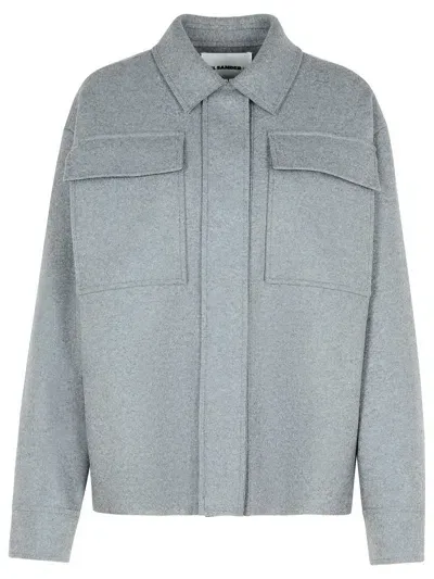 Jil Sander Grey Wool Blend Shirt