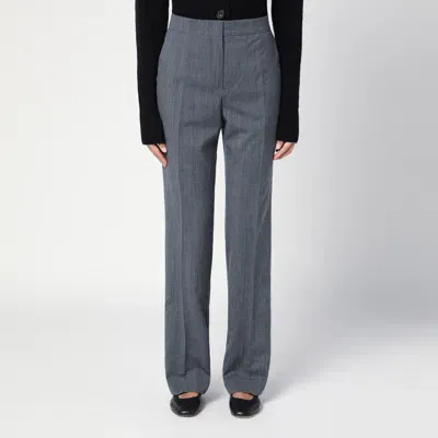 Jil Sander Grey Wool Trousers In Gray