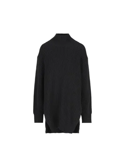 Jil Sander High Neck Knitted Jumper In Black