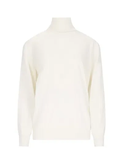 Jil Sander High Neck Sweater In Cream