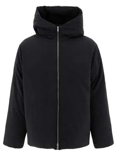 Jil Sander Hooded Down Jacket In Black