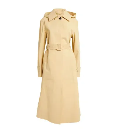 Jil Sander Hooded Trench Coat In Beige