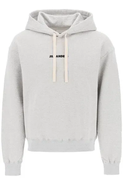 Jil Sander Cotton Hoodie In Grey