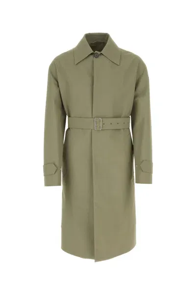 Jil Sander Cotton Trench Coat In Green