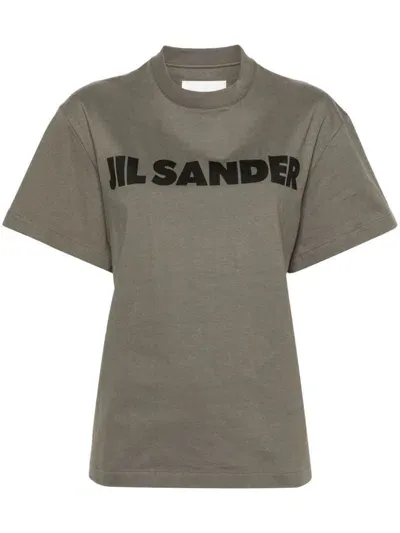 Jil Sander Green Printed T-shirt In Brown