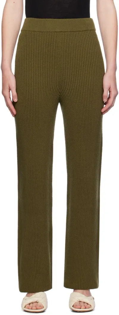 Jil Sander Khaki Wool Trousers In Thyme Green