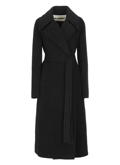 Jil Sander Lama Coat In Black