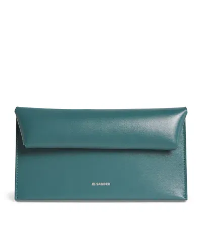 Jil Sander Leather Folded Wallet In Blue