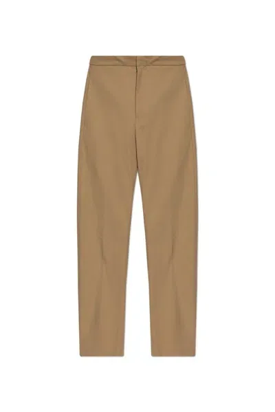 Jil Sander + Logo Embroidered Tapered Pants In Beige