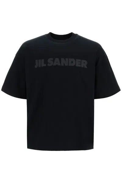 Jil Sander Logo Print Boxy T-shirt In Black